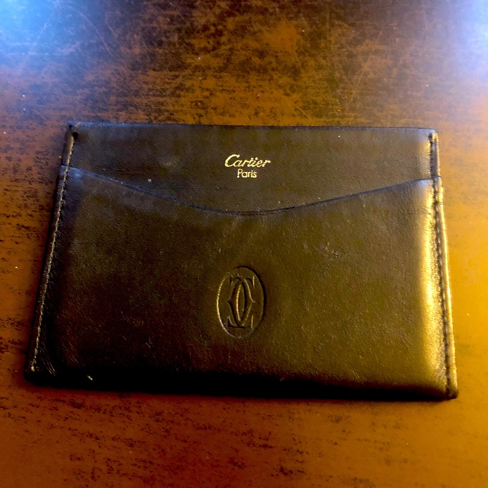 Used Cartier Card wallet in color black for sale